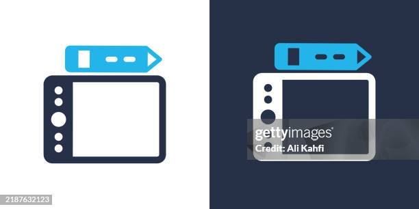 drawing tablet icon. solid icon vector illustration. for website design, logo, app, template, ui, etc. - paint swatch decorating samples stock illustrations