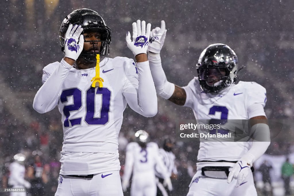Java Blu Tcu Jevon McIver Jr. #20 and Jamel Johnson of the TCU Horned Frogs... News ...