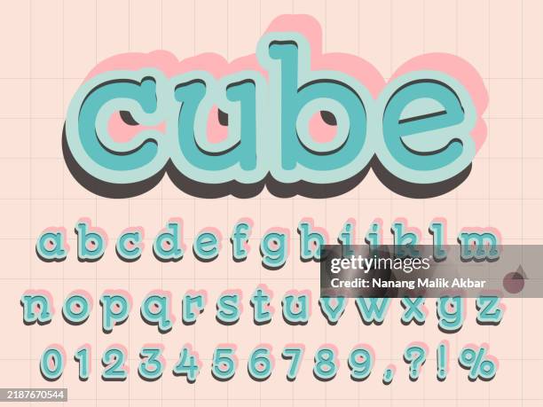 3d cube editable text effect - editable text effect stock illustrations