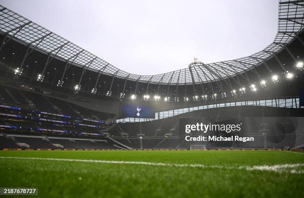 General view inside the stadium prior to the Premier League match between Tottenham Hotspur FC and Fulham FC at Tottenham Hotspur Stadium on December...