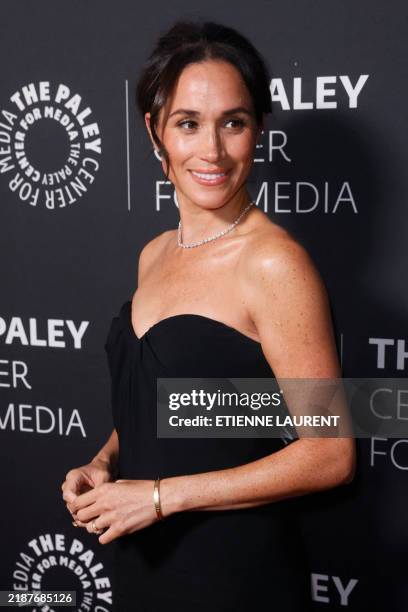 Meghan, Duchess of Sussex arrives for The Paley Center for Media gala honoring actor and director Tyler Perry, at the Beverly Wilshire Hotel in...