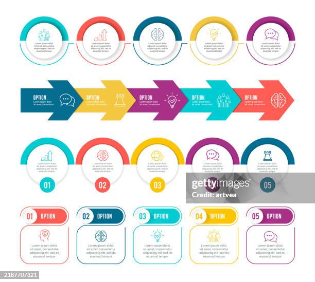 infographic elements, timeline - organizational chart stock illustrations