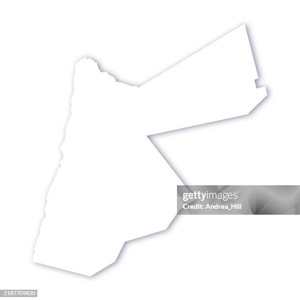 jordan map with a soft drop shadow vector map - 3d drop shadow stock illustrations