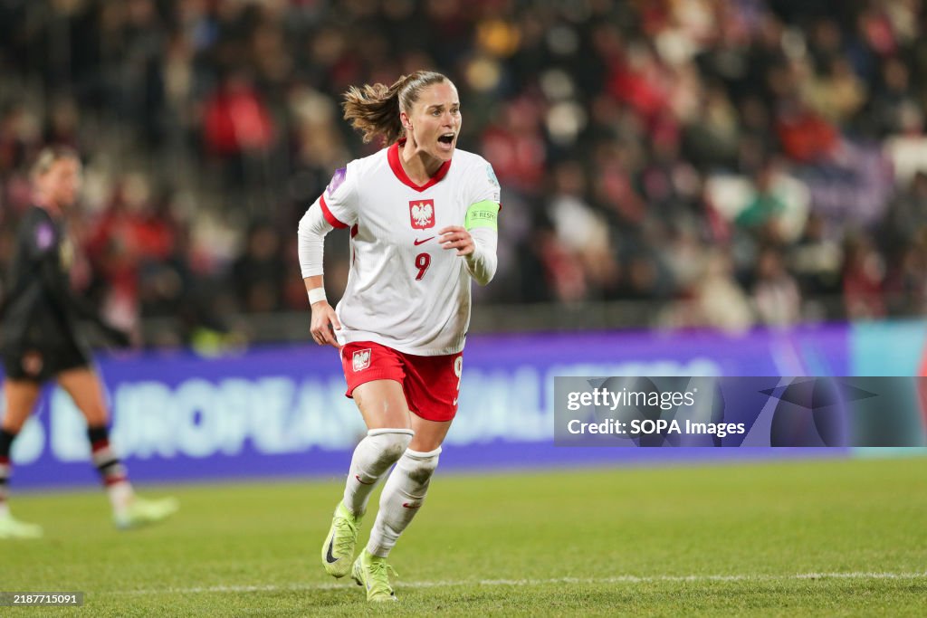 Ewa Pajor of Poland seen in action during UEFA Women's...
