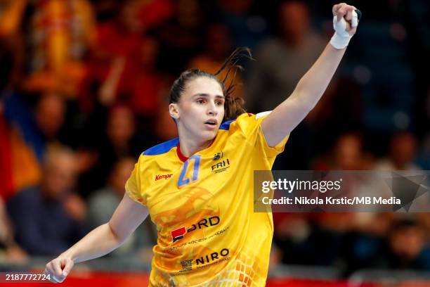 Ostase Lorena Gabriela of Romania reacts during the EHF Women's Euro 2024, Main round match between France and Romania at Fonix Arena on December 5,...