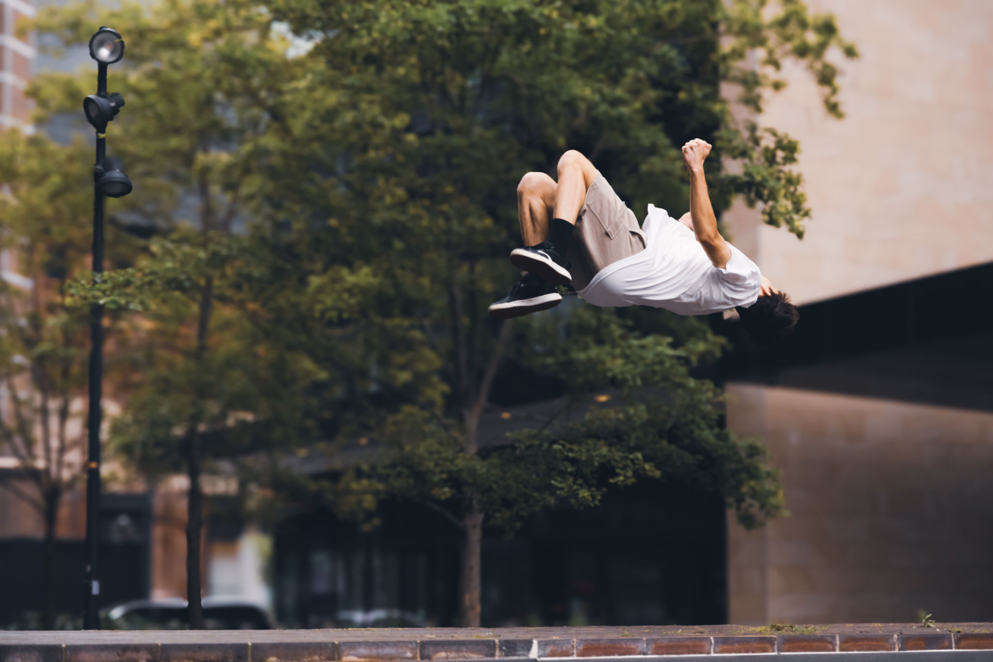 Teenage parkour athlete Teenage parkour athlete
