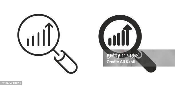 predictive analytic thin line and glyph solid icon. editable stroke and perfect pixel isolated on transparent background - artificial intelligence icon editable stroke stock illustrations