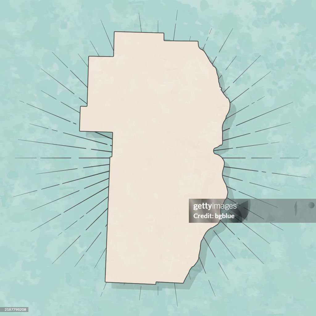 Contea di Jefferson, Ohio. Mappa in stile retrò vintage - Vecchia carta ruvida