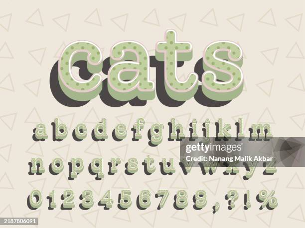 Cat Text Boxes 3d Cats Editable Text Effect Template High-Res Vector Graphic - Getty ...