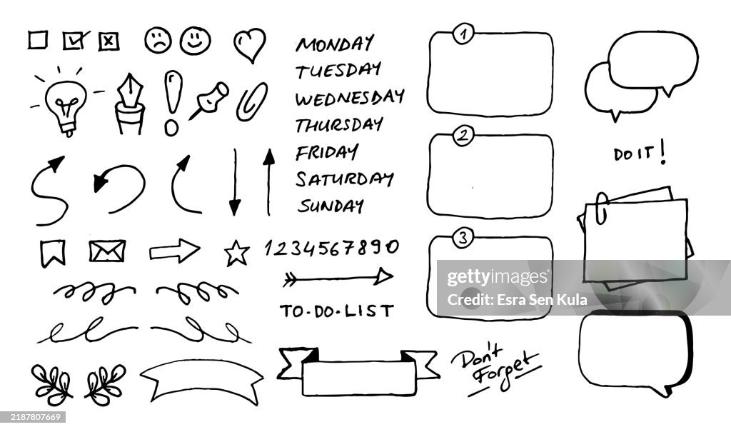 Handdrawn To Do List Vector Doodles