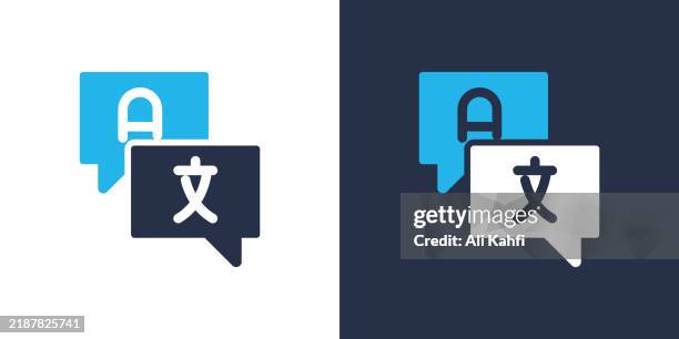 translate icon. solid icon vector illustration. for website design, logo, app, template, ui, etc. - translation services stock illustrations
