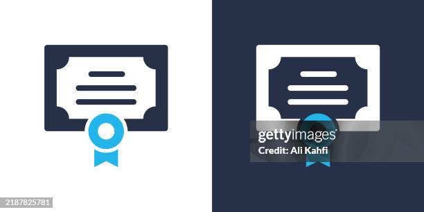 certificate icon. solid icon vector illustration. for website design, logo, app, template, ui, etc. - scholarship vector stock illustrations