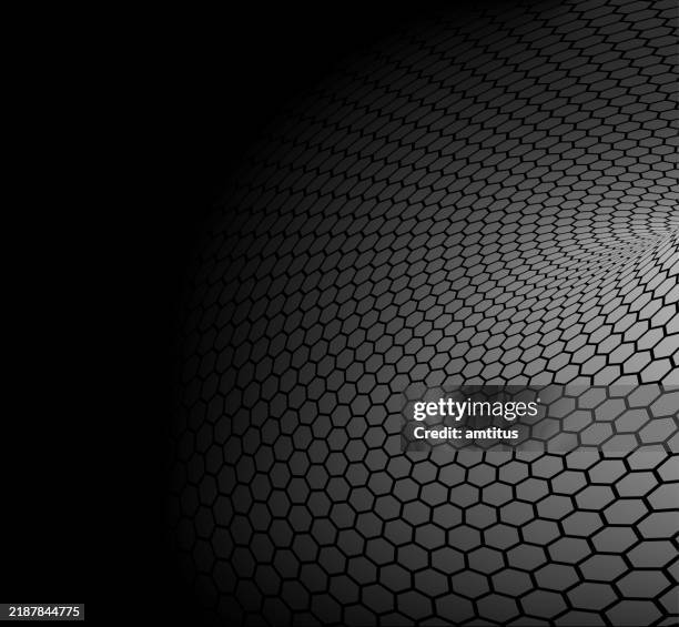 hexagons spiral - chemical bonding stock illustrations