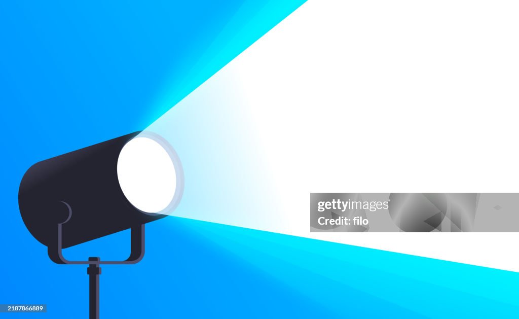 Blue Floodlight Searchlight Background