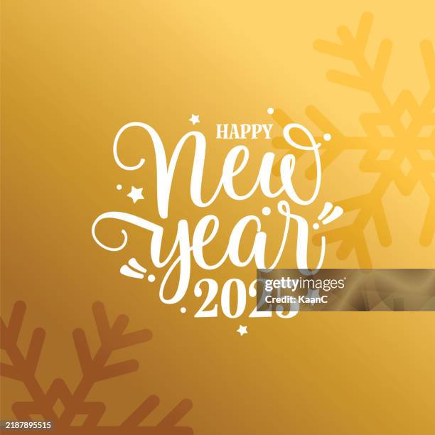 ilustrações de stock, clip art, desenhos animados e ícones de 2025 happy new year. happy new year typography design vector illustration. holiday banner design for greeting card, invitation, calendar, etc. vector stock illustration - cartão de ano novo