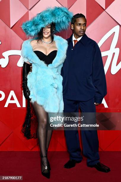 Rihanna and A$AP Rocky attend The Fashion Awards 2024 presented by Pandora at the Royal Albert Hall on December 02, 2024 in London, England.