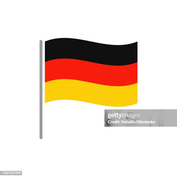 germany - flag pin wavy flat icon. - german flag stock illustrations