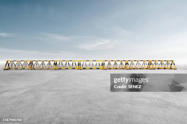 empty parking lot - barrera de seguridad raya indicadora fotografías e imágenes de stock