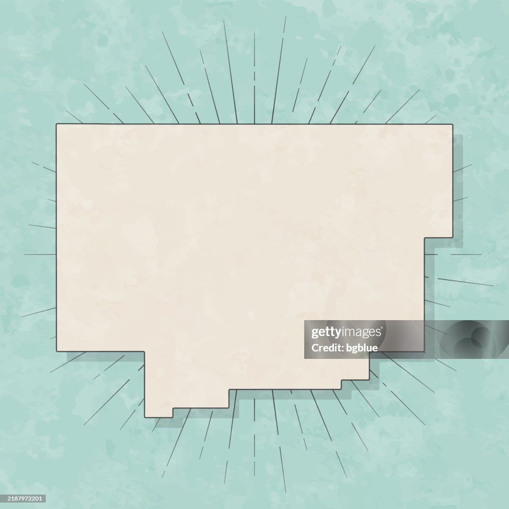 Condado de Comanche, Oklahoma. Mapa en estilo retro vintage - Papel texturizado antiguo