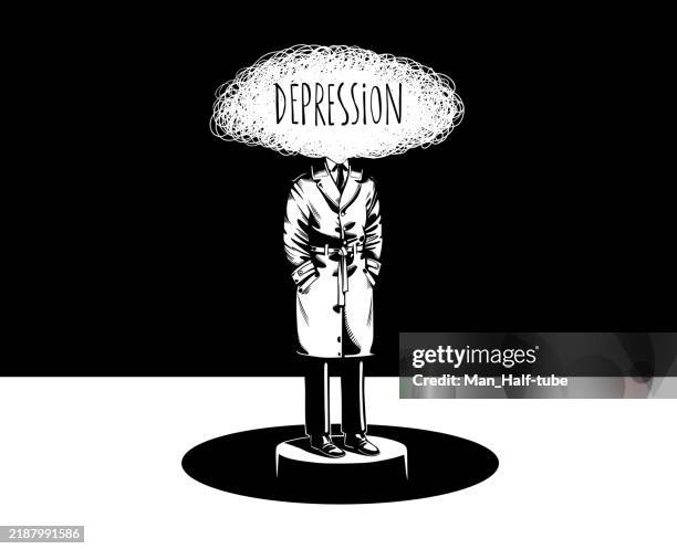 depression - adhd stock illustrations