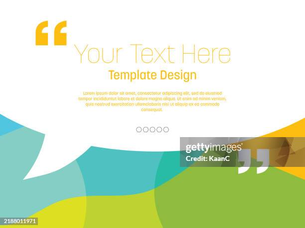 ilustrações de stock, clip art, desenhos animados e ícones de speech bubble with quotation marks on abstract background. poster stock illustration - feedback comunicação