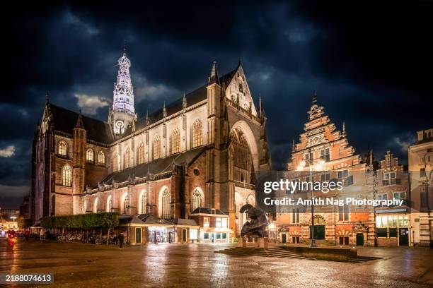 the grote kerk or st.-bavokerk - haarlem stock pictures, royalty-free photos & images