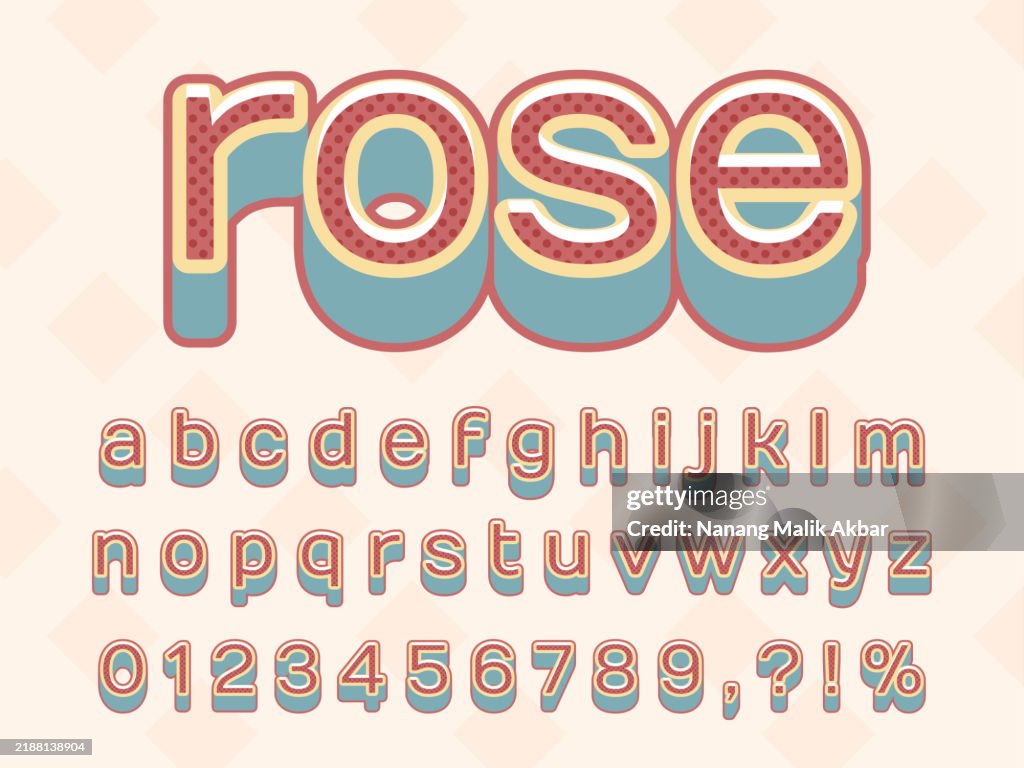 Rose 3D Editable Text Effect, Effect Saved in "Graphic Styles"