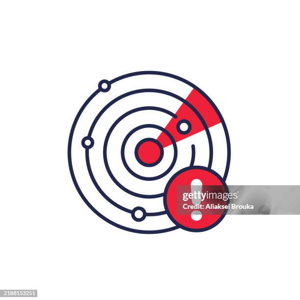 radar, threat detection icon on white - looking at dual monitors stock illustrations