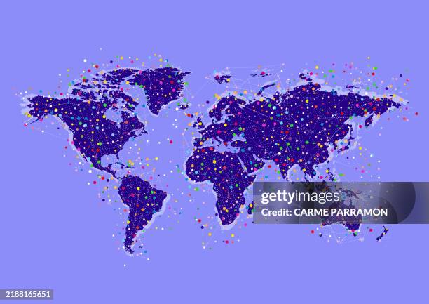 world map with internet connection - future world stock illustrations