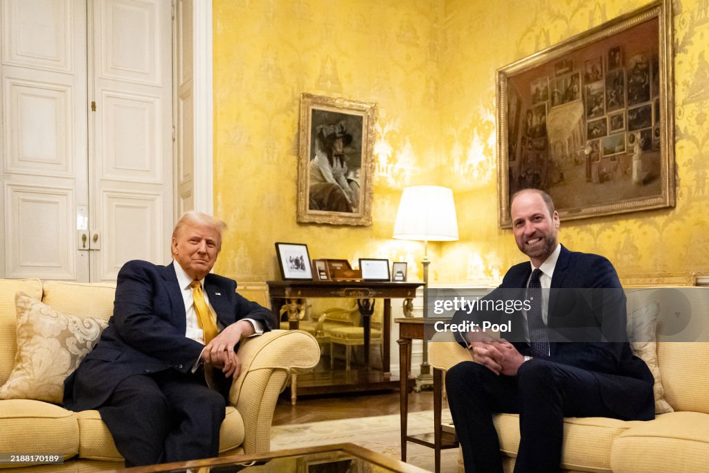 U.S. President-elect Donald Trump meets Britain's Prince William at the UK Ambassador's Residence in Paris