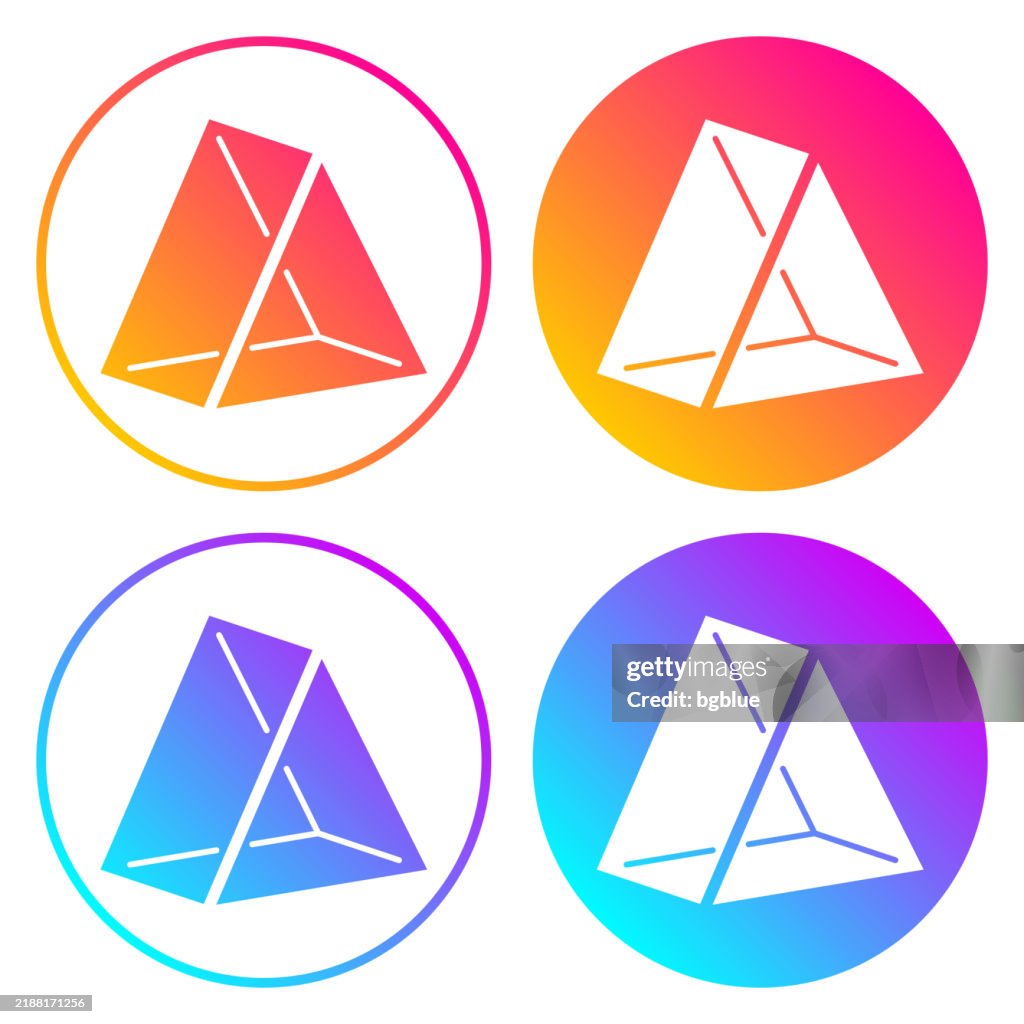 3D Triangle. Round icons with color gradients