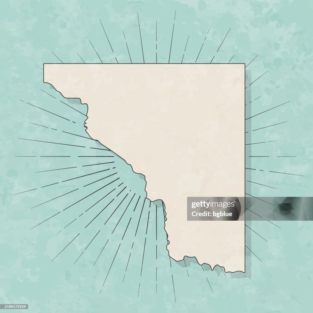 Cleveland County, Oklahoma. Map in retro vintage style - Old textured paper