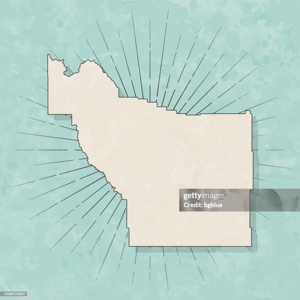 Fremont County, Wyoming. Map in retro vintage style - Old textured paper