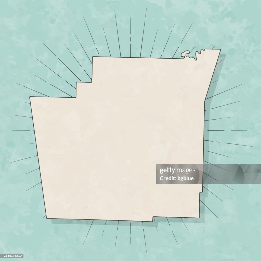 Washington County, Arkansas. Map in retro vintage style - Old textured paper