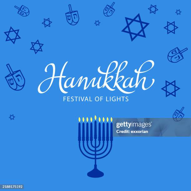 stockillustraties, clipart, cartoons en iconen met happy hanukkah menorah candles - officiële openingen