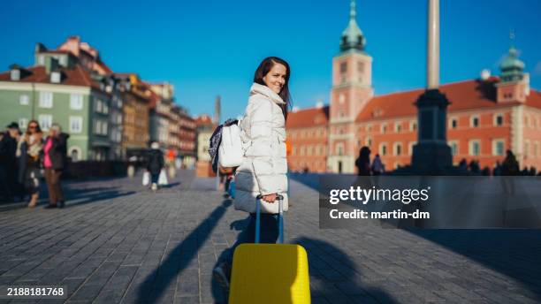 solo traveler in warsaw - courtyard stock pictures, royalty-free photos & images