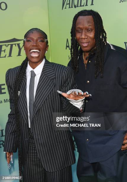 Rapper Doechii and Moosa arrive at the Variety Hitmakers brunch at nya studios WEST in Los Angeles, December 7, 2024.