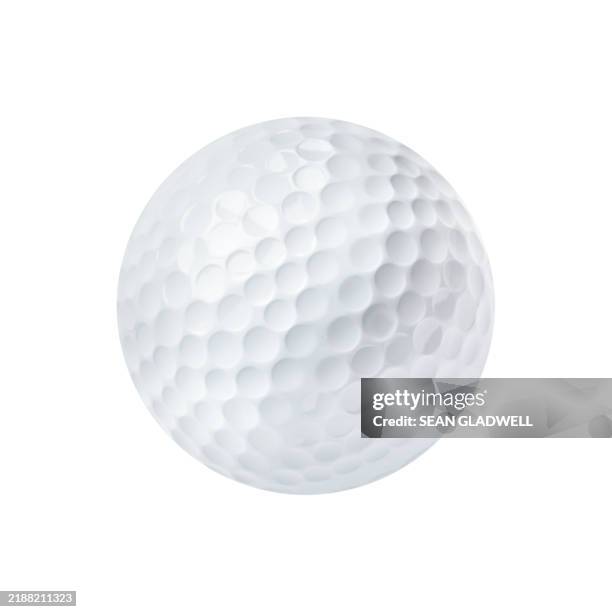 golf ball white background - pelota de golf fotografías e imágenes de stock