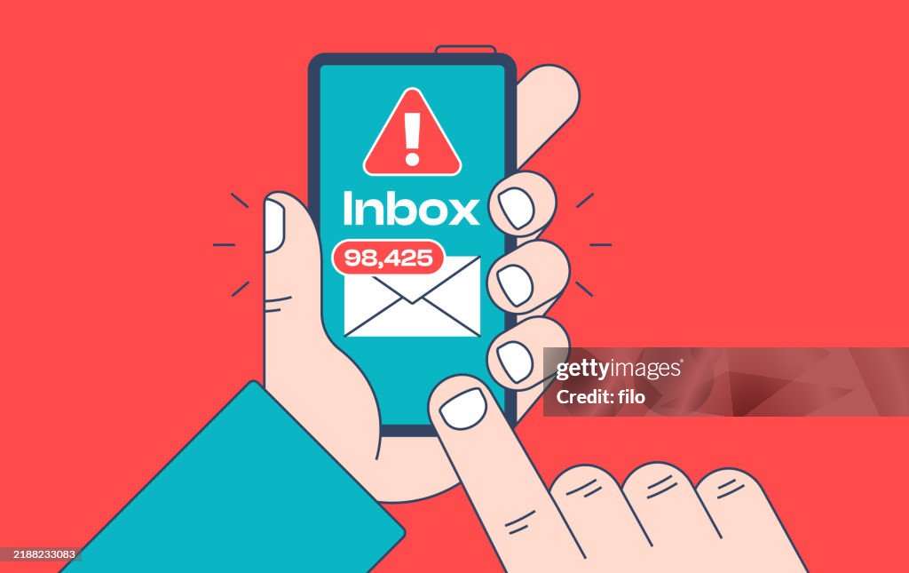 Full Email Inbox Email Spam Letter Envelope Warning High-Res Vector ...