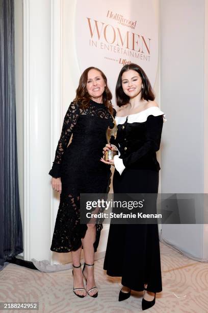 Molly Shannon and Selena Gomez attend The Hollywood Reporter Women in Entertainment 2024 at The Beverly Hills Hotel on December 04, 2024 in Beverly...
