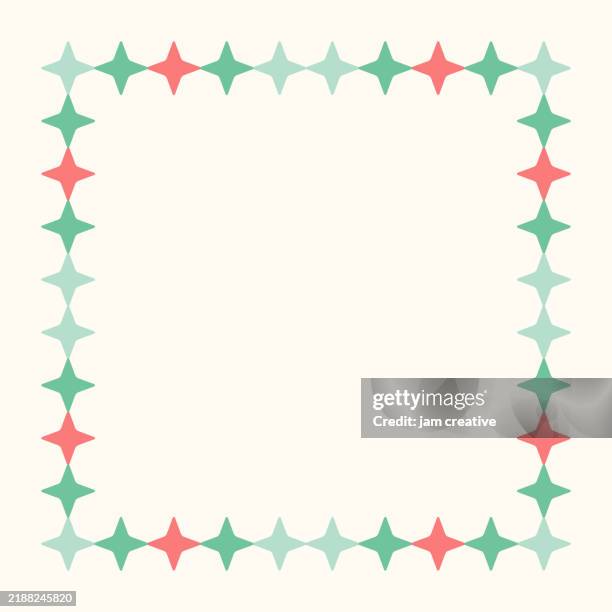holly mint star swag border - christmas bunting stock illustrations