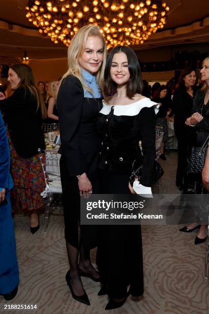 Nicole Kidman and Selena Gomez attend The Hollywood Reporter Women in Entertainment 2024 at The Beverly Hills Hotel on December 04, 2024 in Beverly...