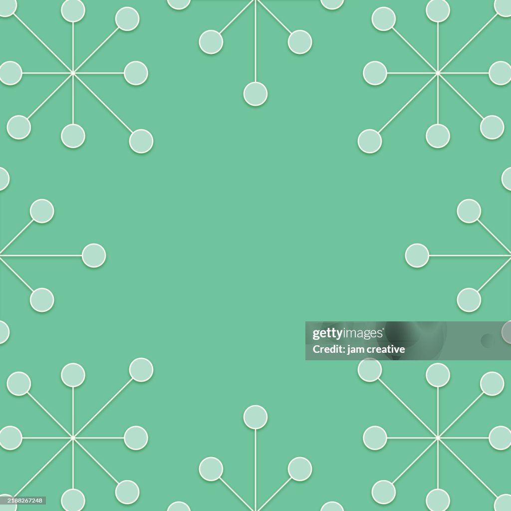 Vintage Green Mint Starlight Border