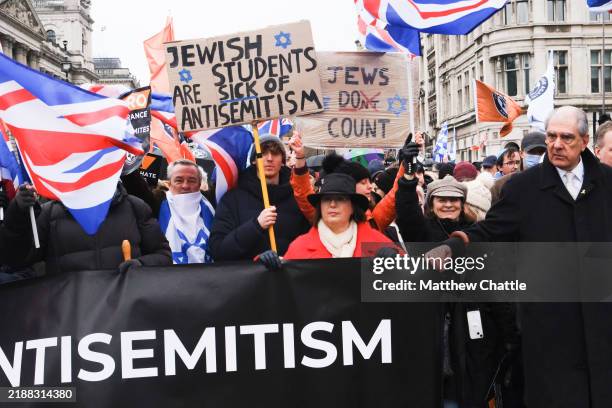 The March against antisemitism from the High Court to Parliament Square.