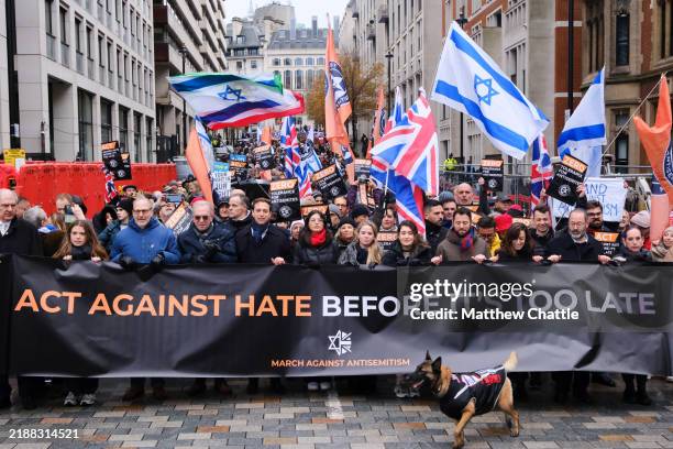 The March against antisemitism from the High Court to Parliament Square.
