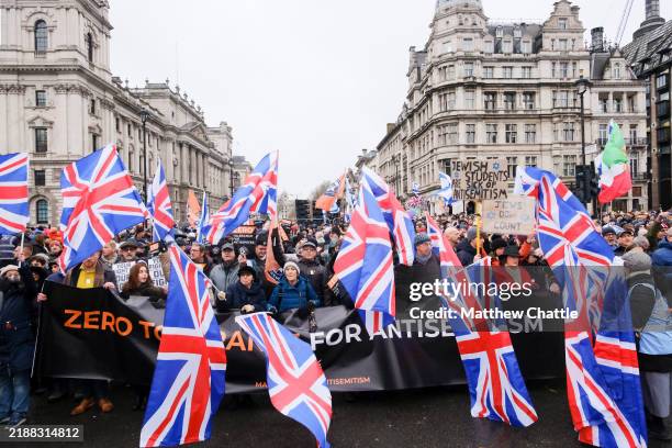 The March against antisemitism from the High Court to Parliament Square.