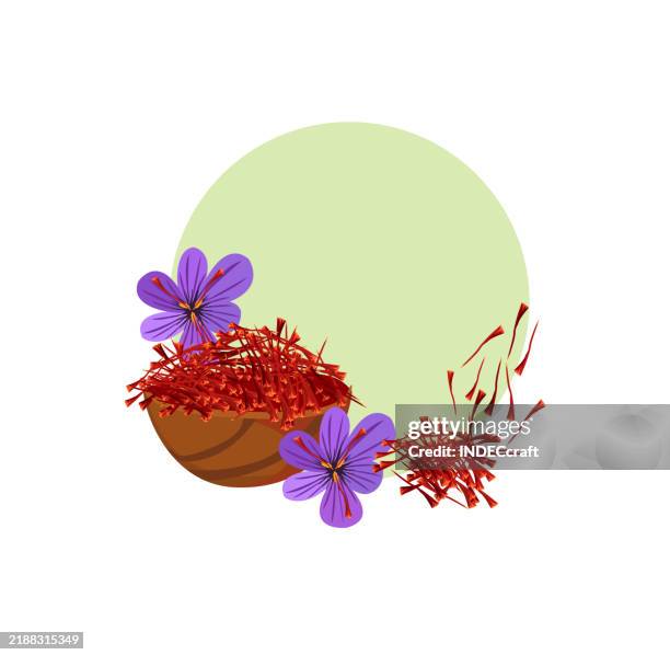 saffron - saffron flower stock illustrations