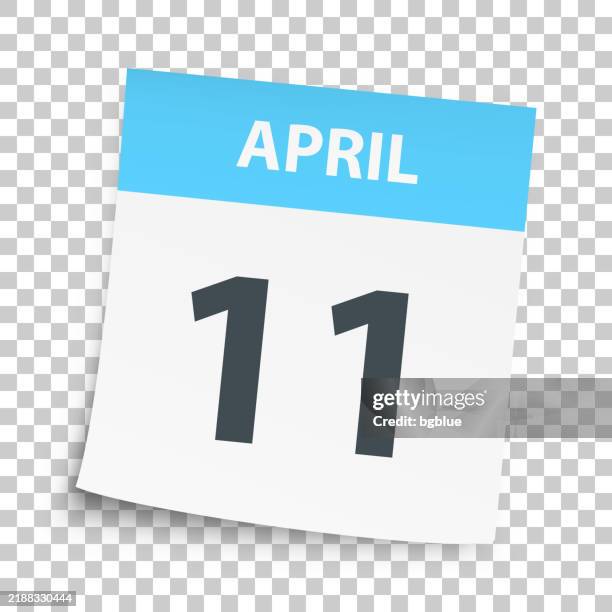 stockillustraties, clipart, cartoons en iconen met april 11 - daily calendar on blank background - april