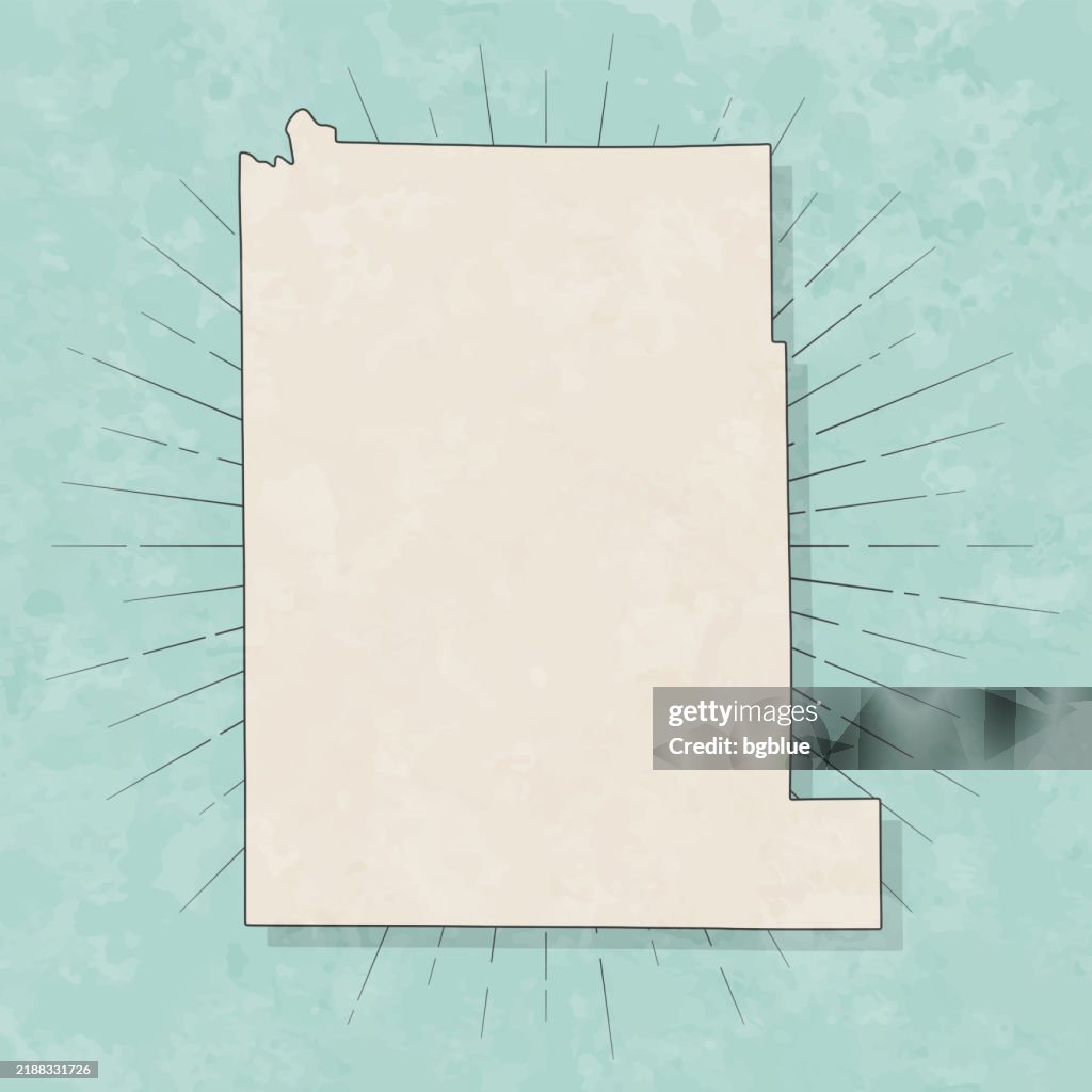 Monroe County, Indiana. Map in retro vintage style - Old textured paper