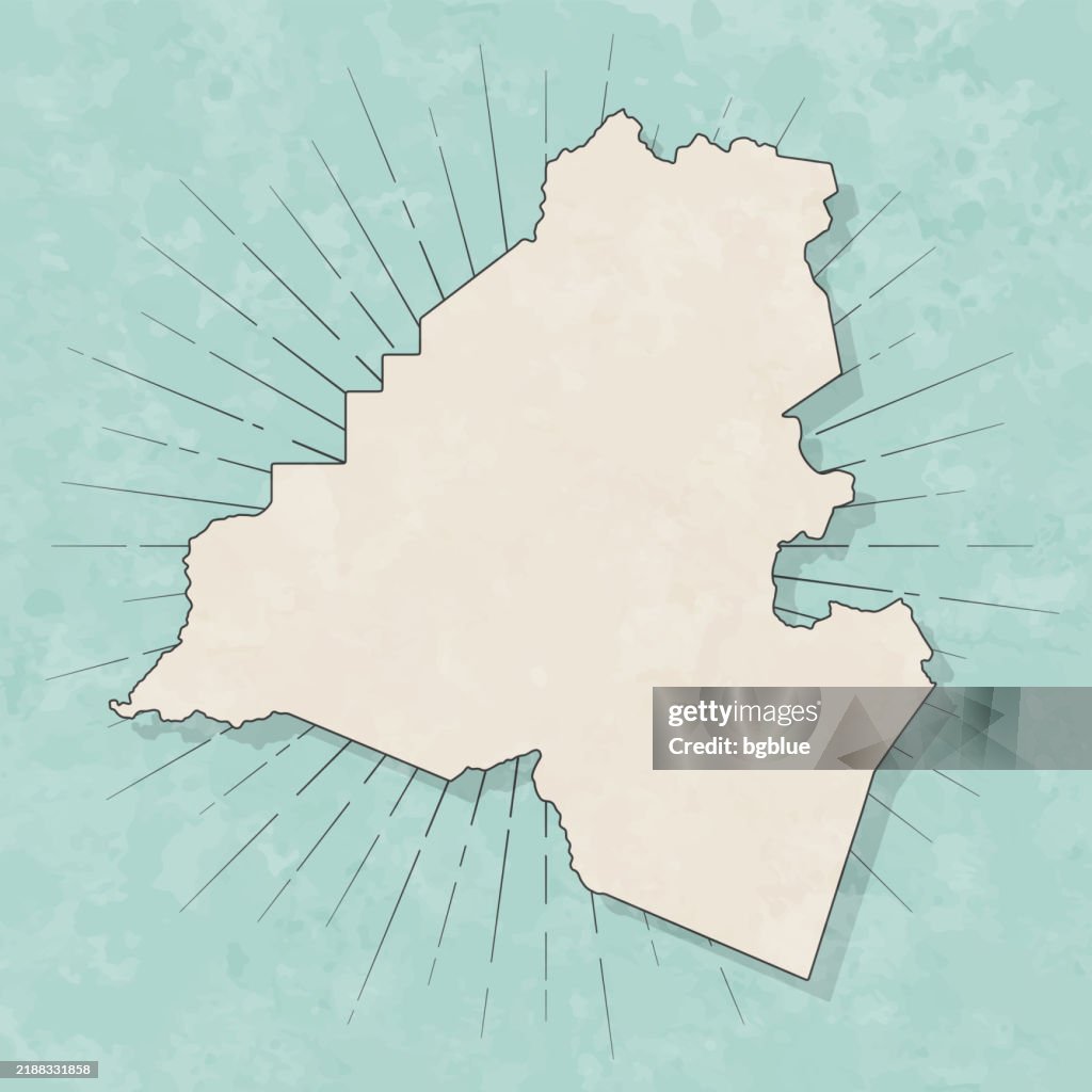Lafayette Parish, Louisiana. Map in retro vintage style - Old textured paper
